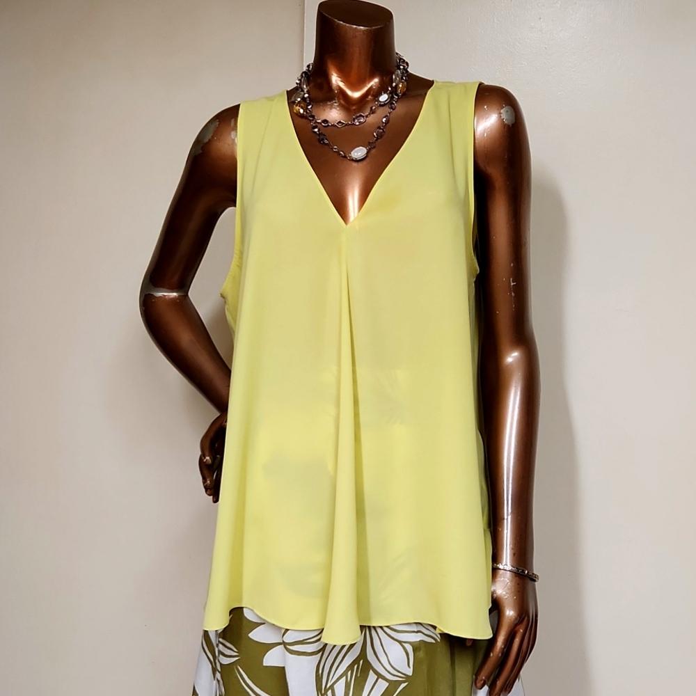 Vince Camuto Chiffon Vneck Tank Top